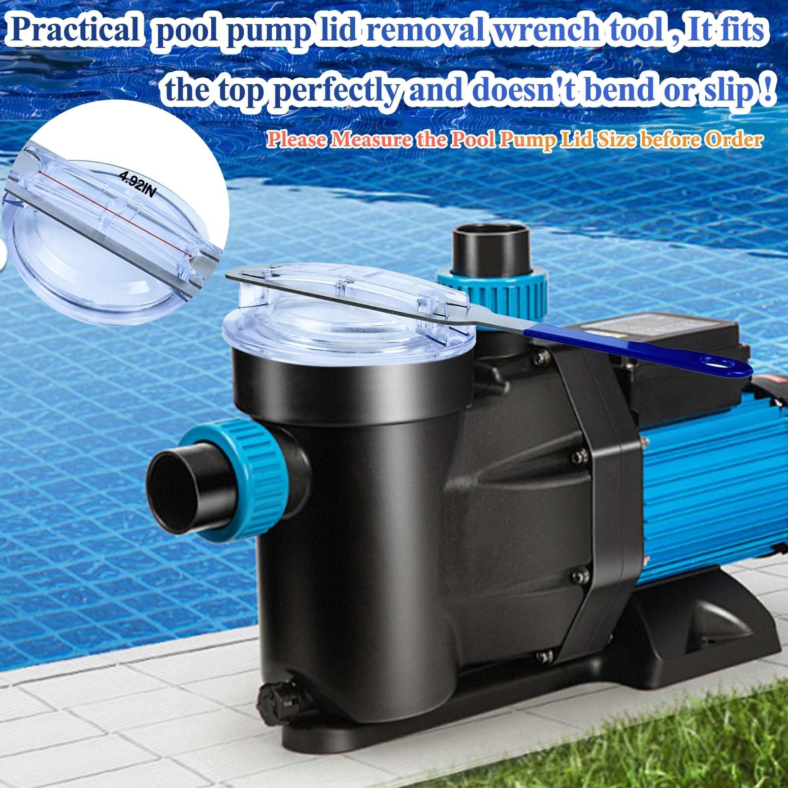 Pool Pump Lid Removal Tool with Handle Grip, Upgraded Metal Blue