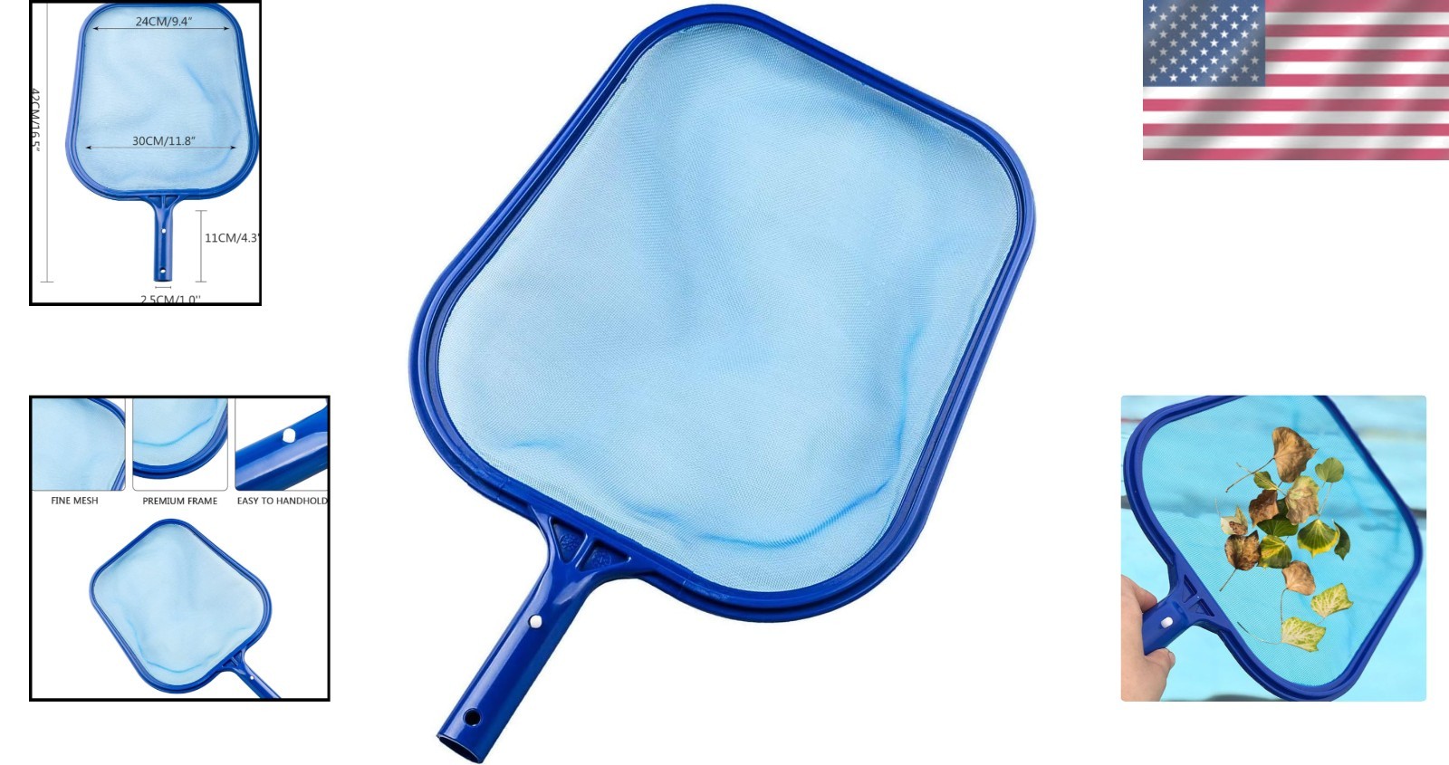 Lightweight and Maneuverable Pool Cleaning Skimmer Net – 11.8 x 16.5 Inch