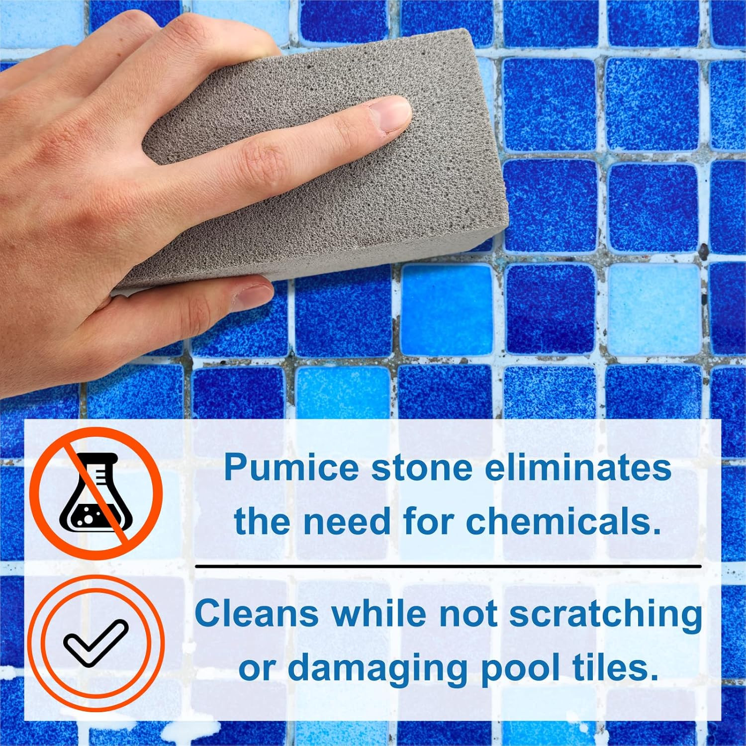Pool-Whiz Pumice Block, Pool Tile & Concrete Cleaner, Pumice Stone for Cleaning