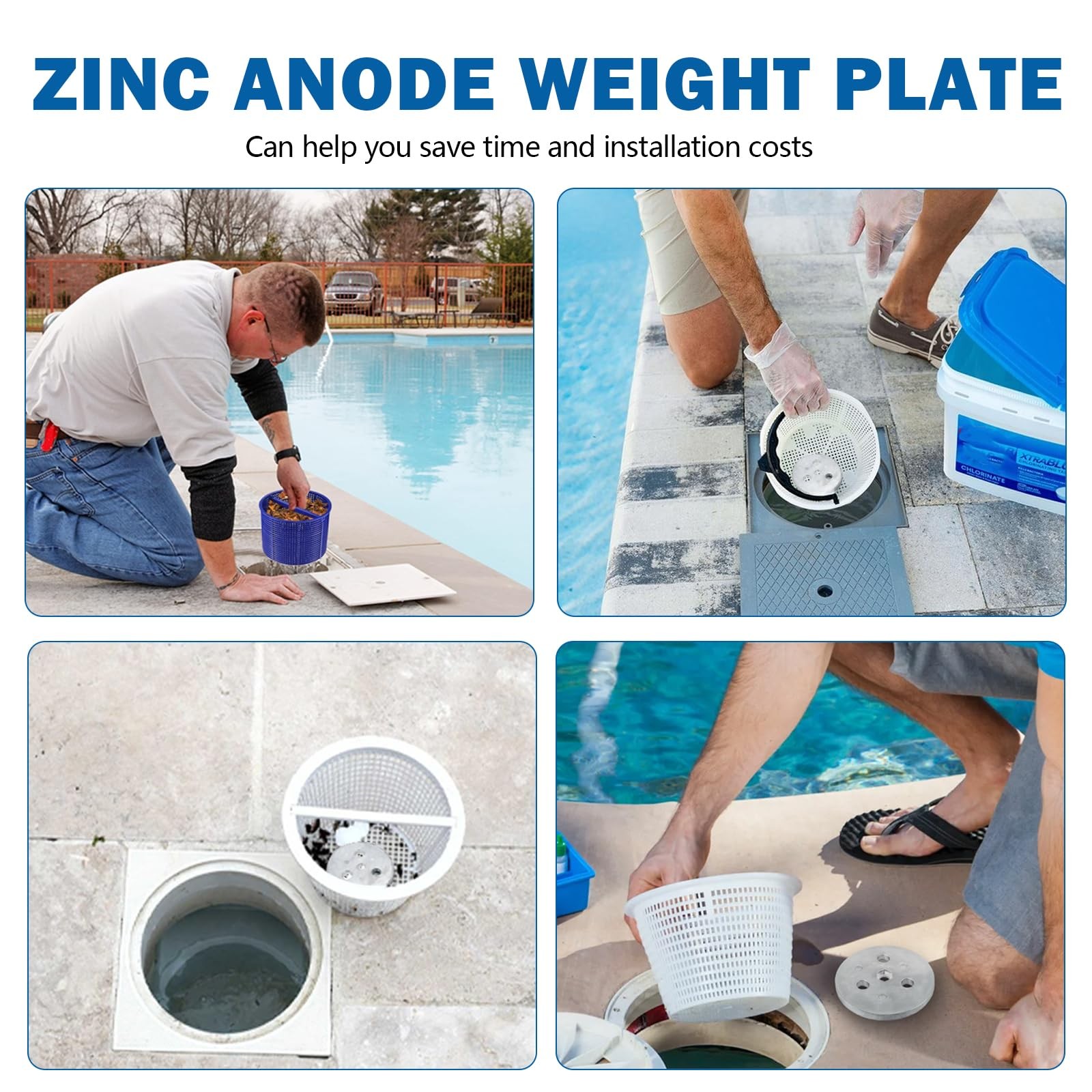 Zinc Anode Weight Plates for Pool Protect Salt System Metal Components 2