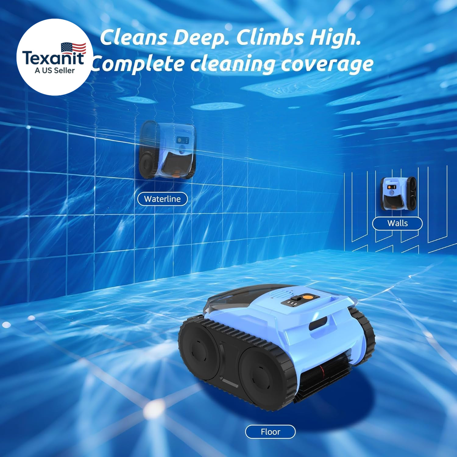 Cordless Robotic Pool Cleaner for Inground Pools, (2026 Upgrade) Automatic Pool