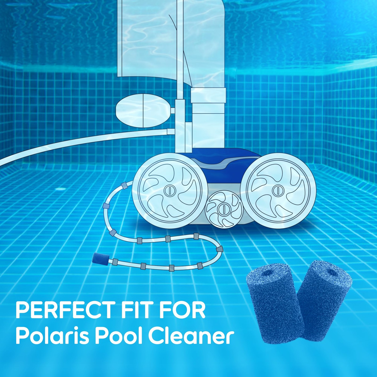 for Polaris Pool Cleaner Parts, 12 Pack Sweep Hose Tail Scrubbers Replacement…