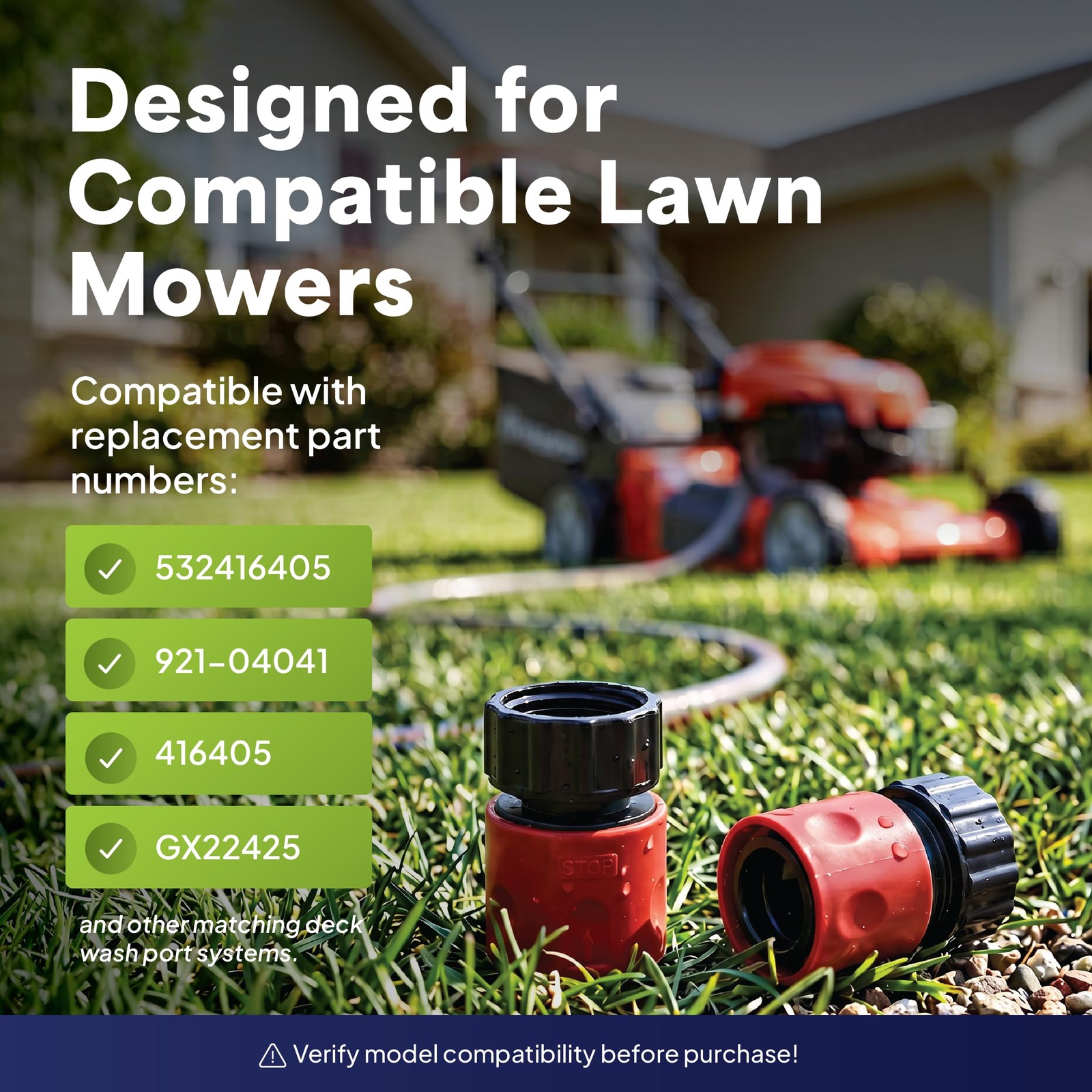 DealEnvy Quick Connect Lawn Mower Deck Wash Port Adapter – Riding Small, Red