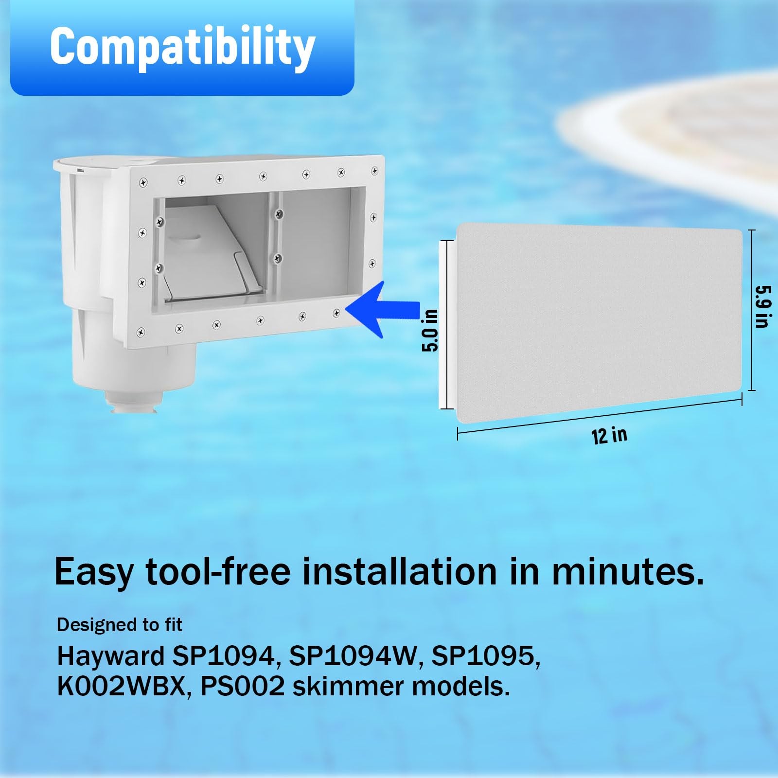 Wide Mouth Skimmer Plug for Winter Pool Protection, Compatible Hayward Fits S…