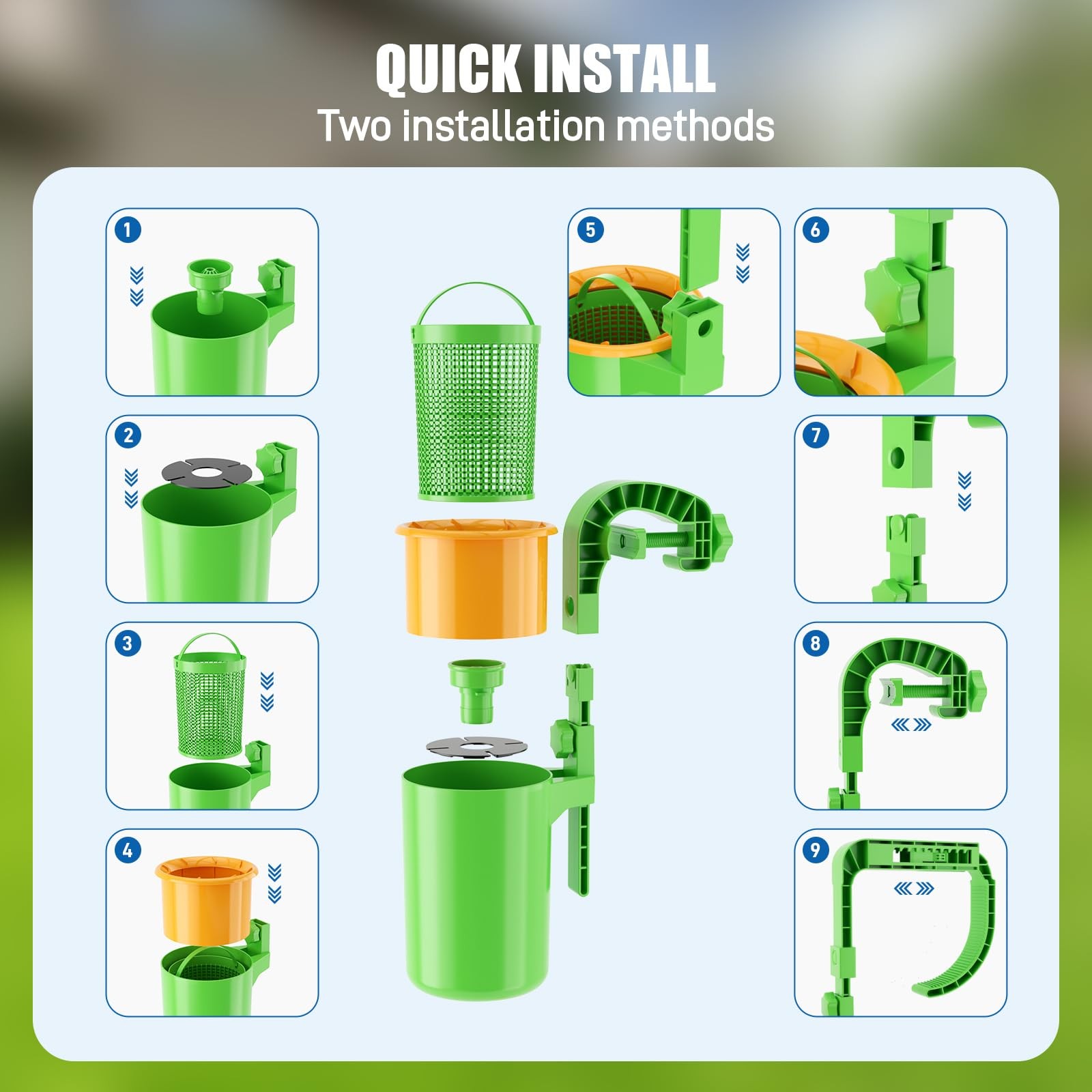 Pool Skimmer Baskets for Above Ground Pools – Filter Leaves, Hair, Bugs, Debris