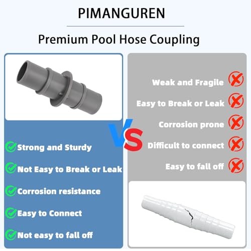 Pool Hose Adapter Connector 1-1/4&Prime; or 1-1/2&Prime;, Pool Hose Connector for Vacuum