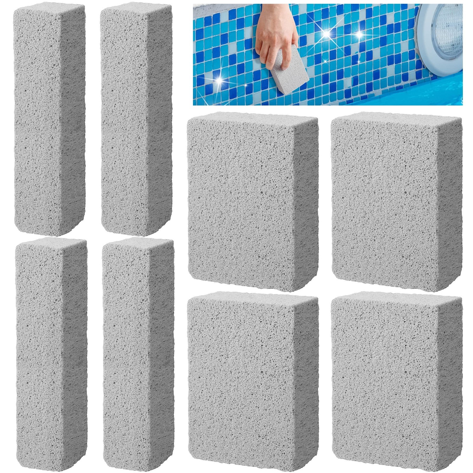 8 Pcs Pools Pumice Stone – Pool Cleaning Block Swimming Pumice Pool Tile Ston…