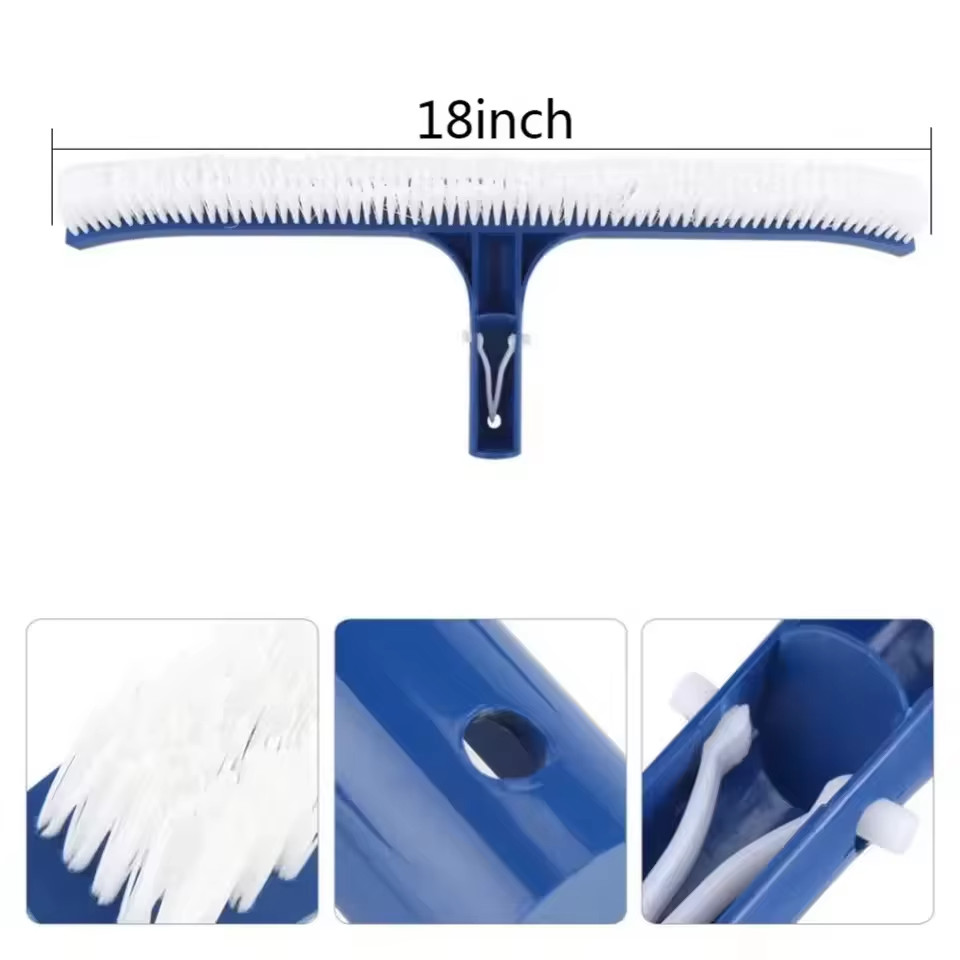 Professional Heavy Duty 18&Prime; Swimming Pool Floor Wall Cleaning Brush Head Tool