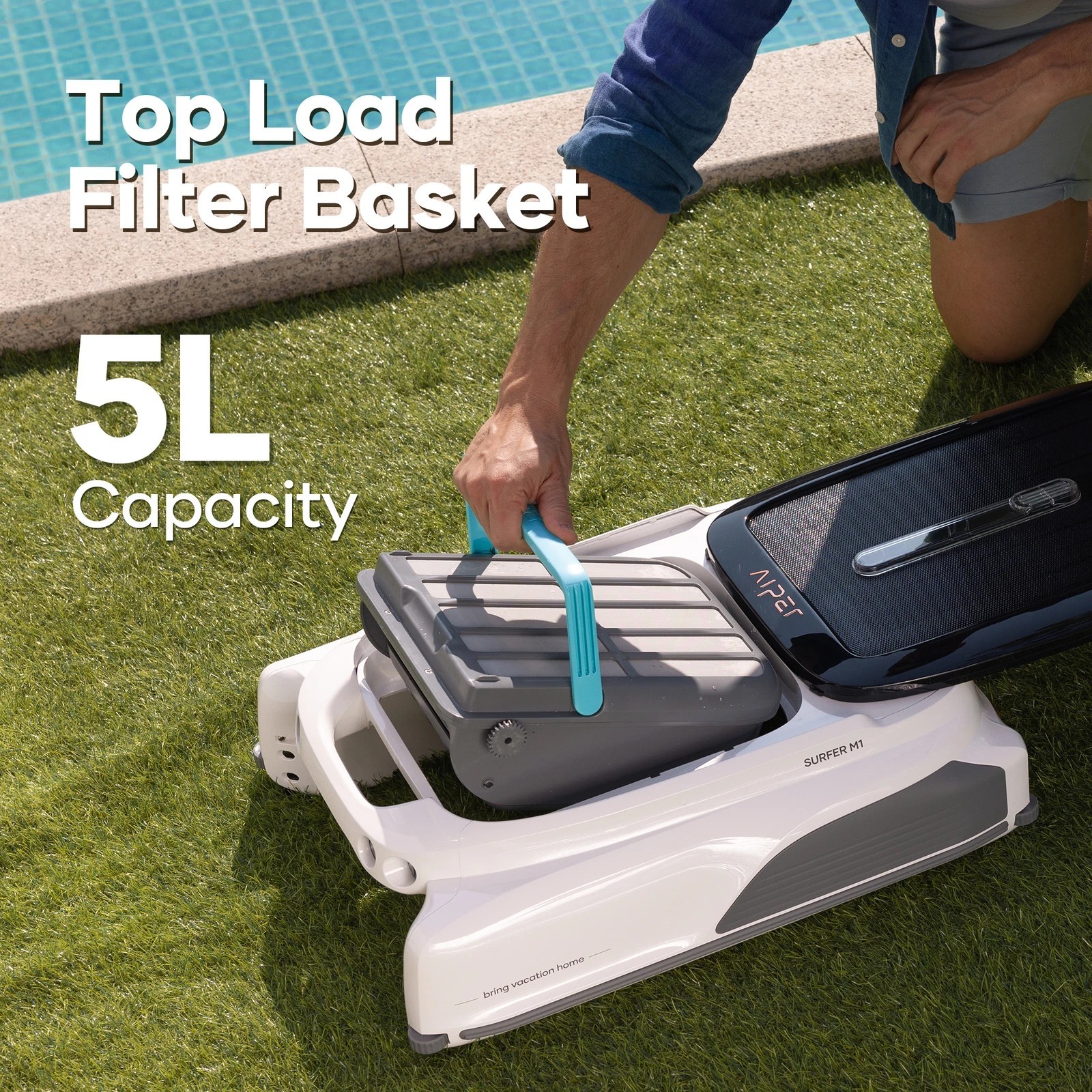 Aiper Surfer M1 Solar Powered Smart In/Above Ground Robot Pool Skimmer Cleaner