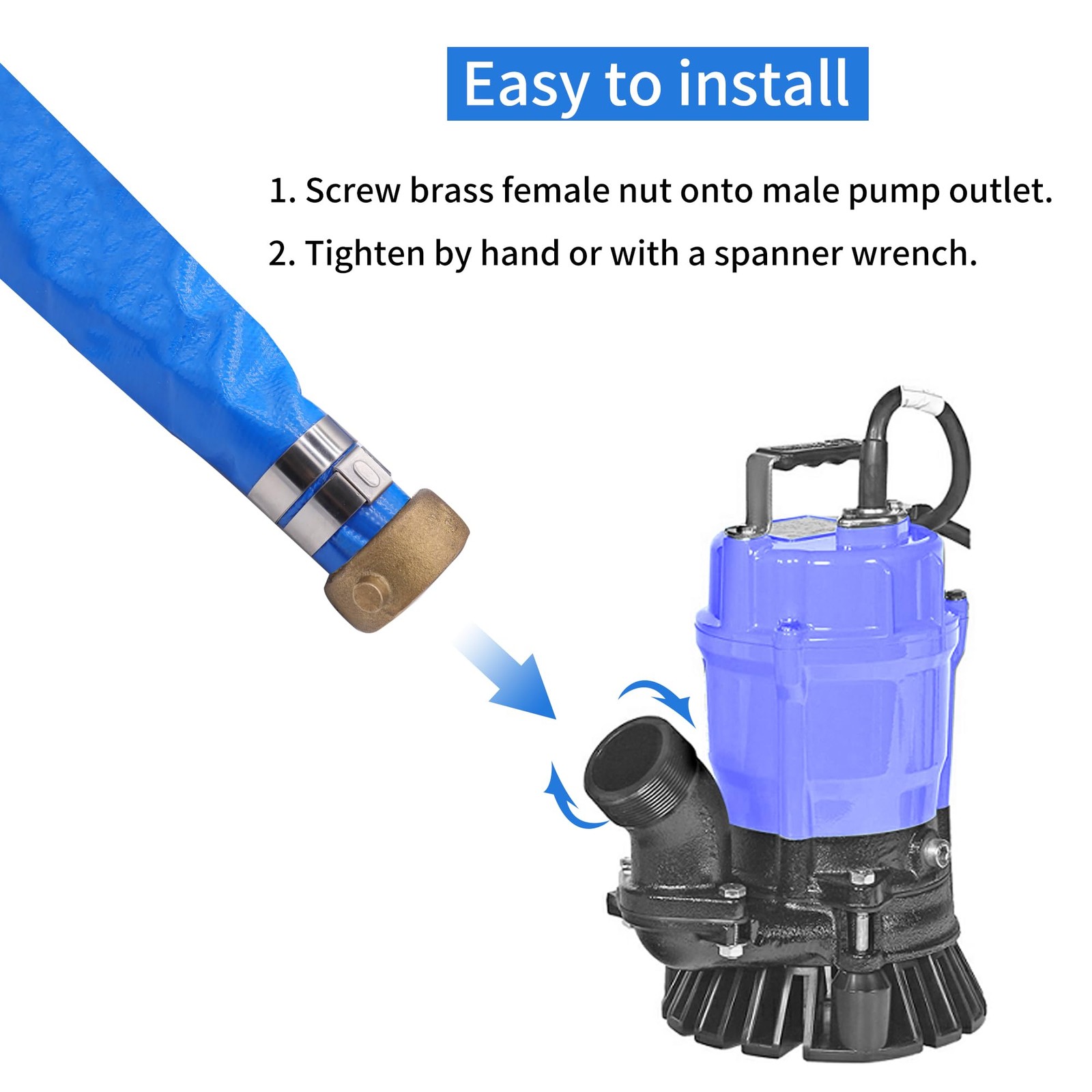 Wellrise 2 X 100Ft Pool Backwash Hose Aluminum Pin Lug Fittings Heavy Duty