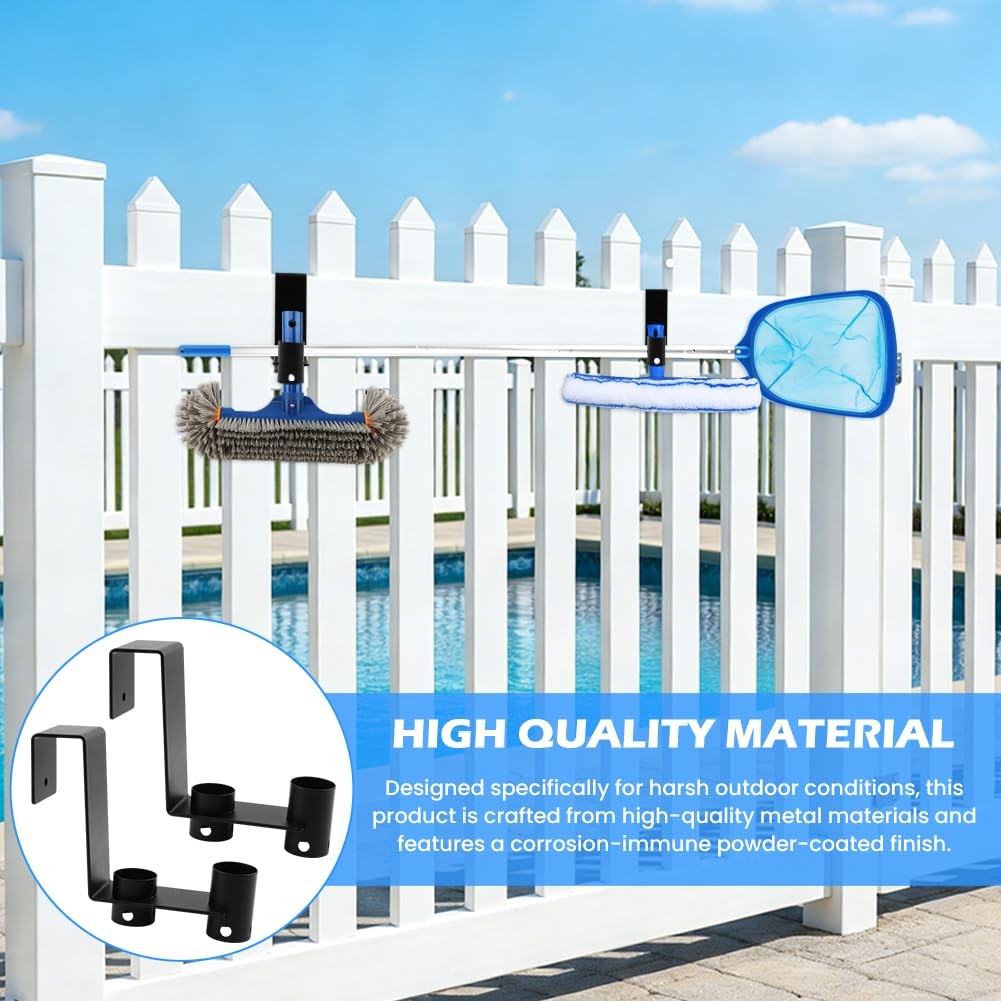 2Pcs Pool Fence Hooks, Adjustable Pool Tool Organizer for Hanging Pools Clean…