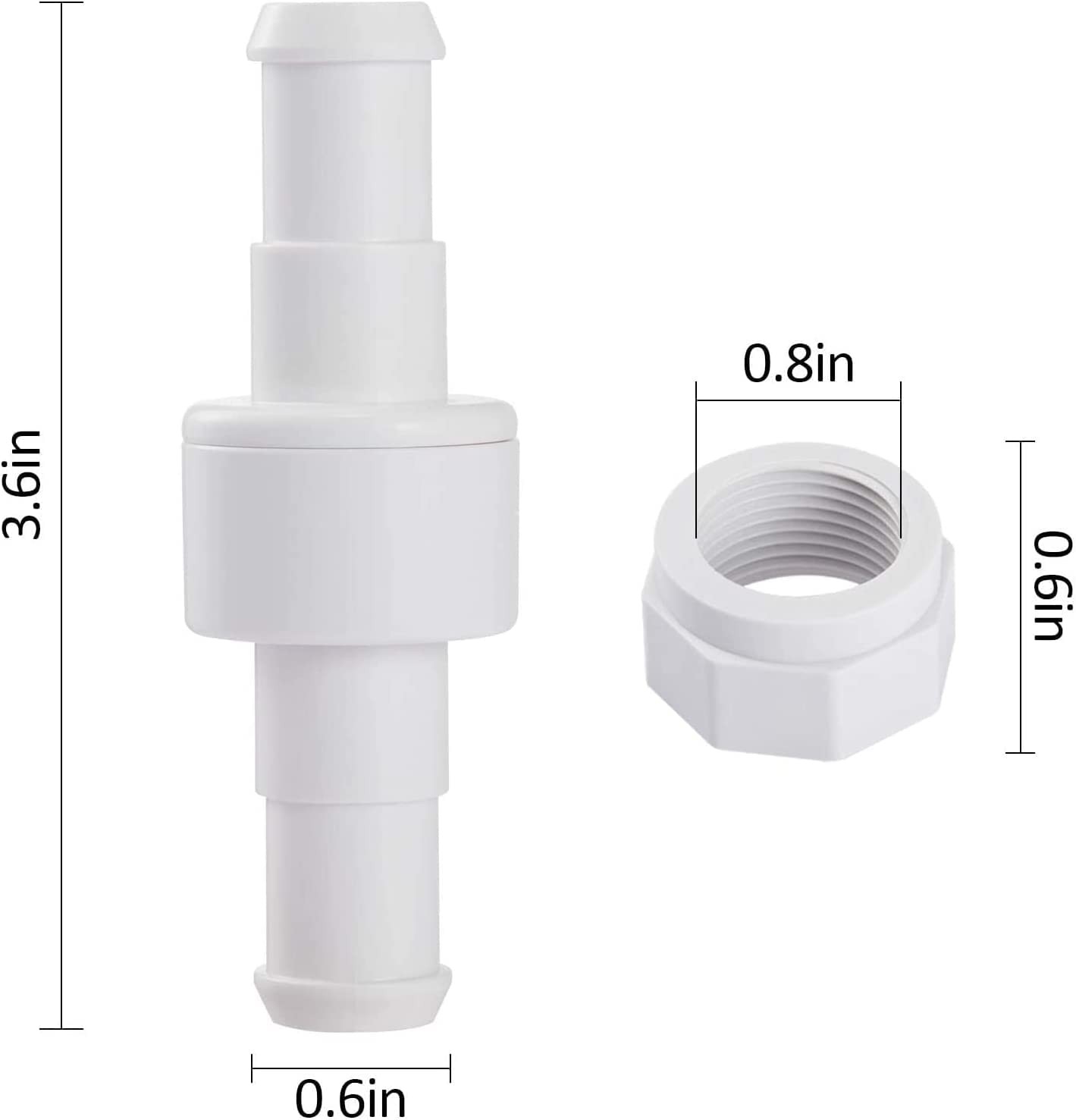 280, 380, 180 Pool Cleaner Hose Swivel D20 and Hose Nut D15 Combo Kit 3 Pack