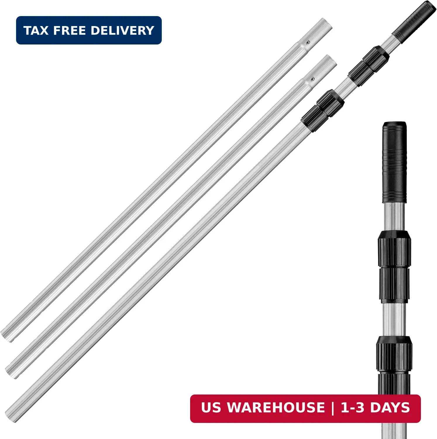 Swimming Pool Pole – 13 Feet Aluminum Telescopic Pool Pole for Cleaning // Teles