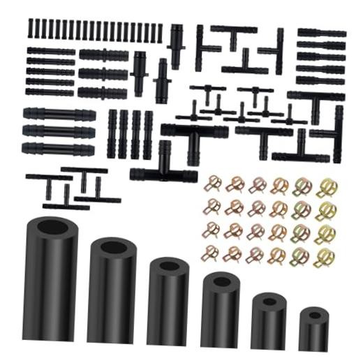 6PCS 5Ft Silicone Vacuum Hose Automotive,Vacuum Lines Automotive Kit Black