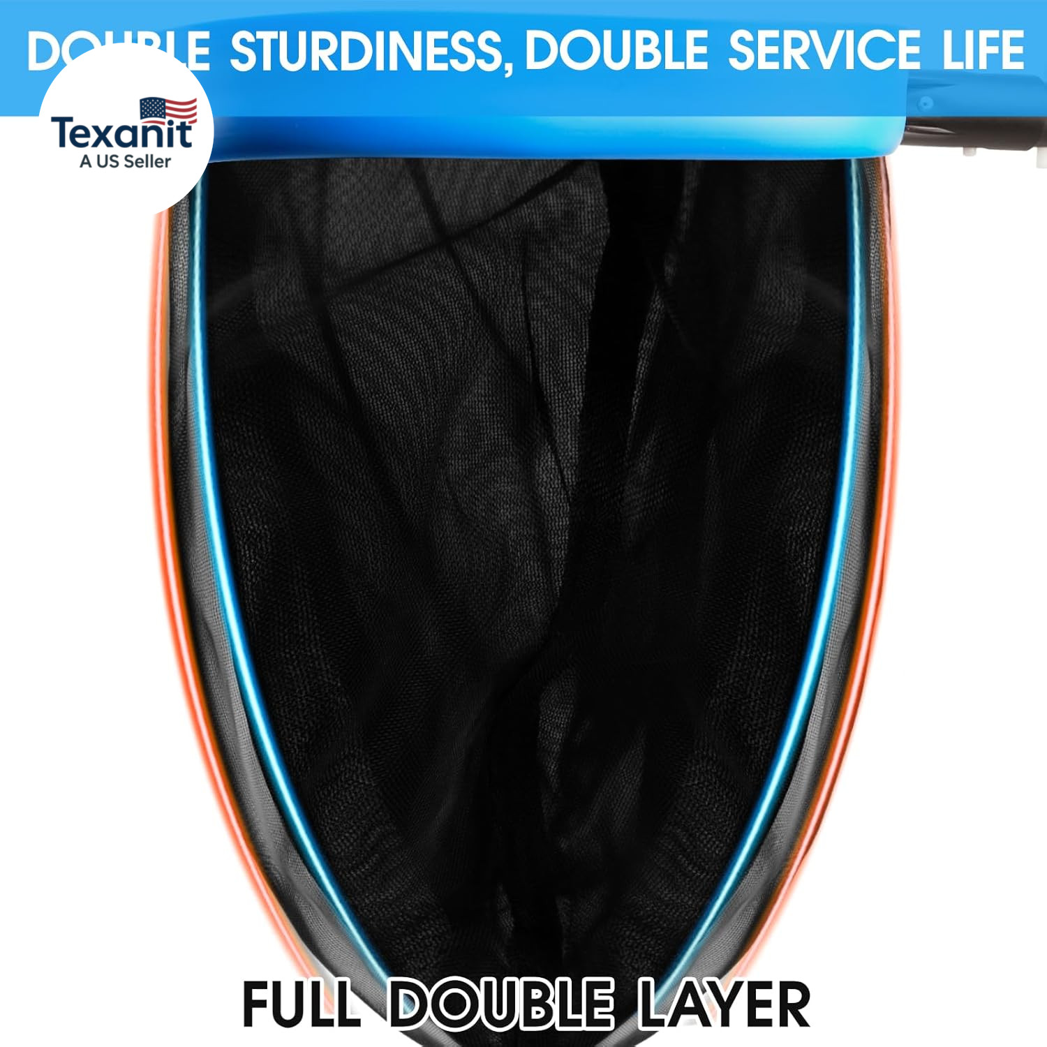 Upgraded Full Double Layer Pool Net Rake,17.5 » – Outer Heavy Duty Self-Repair N