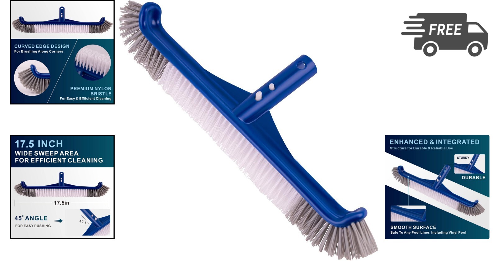 Pool Brush 17 5 Pool Scrub Brush Head for Inground Above-Ground Pools