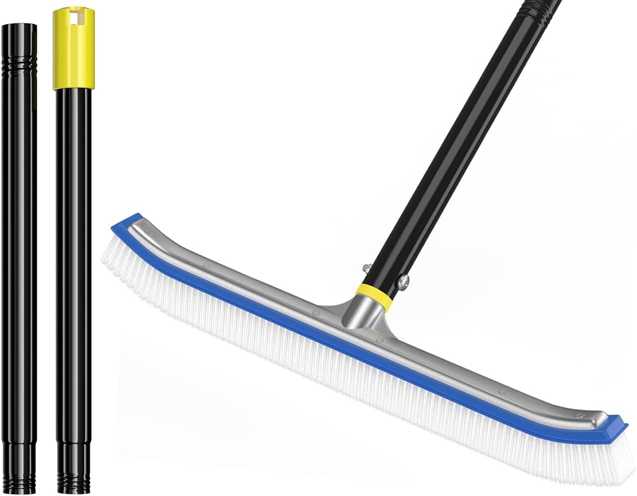 Pool Brush with Pole 6ft, Pool Brush Head for Above Ground, Inground Pools, 1…