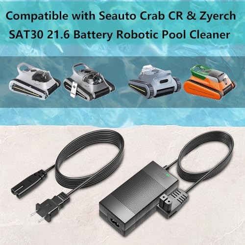 26V Charger Adapter for 21.6V Battery Pool Cleaner, Power Supply Compatible