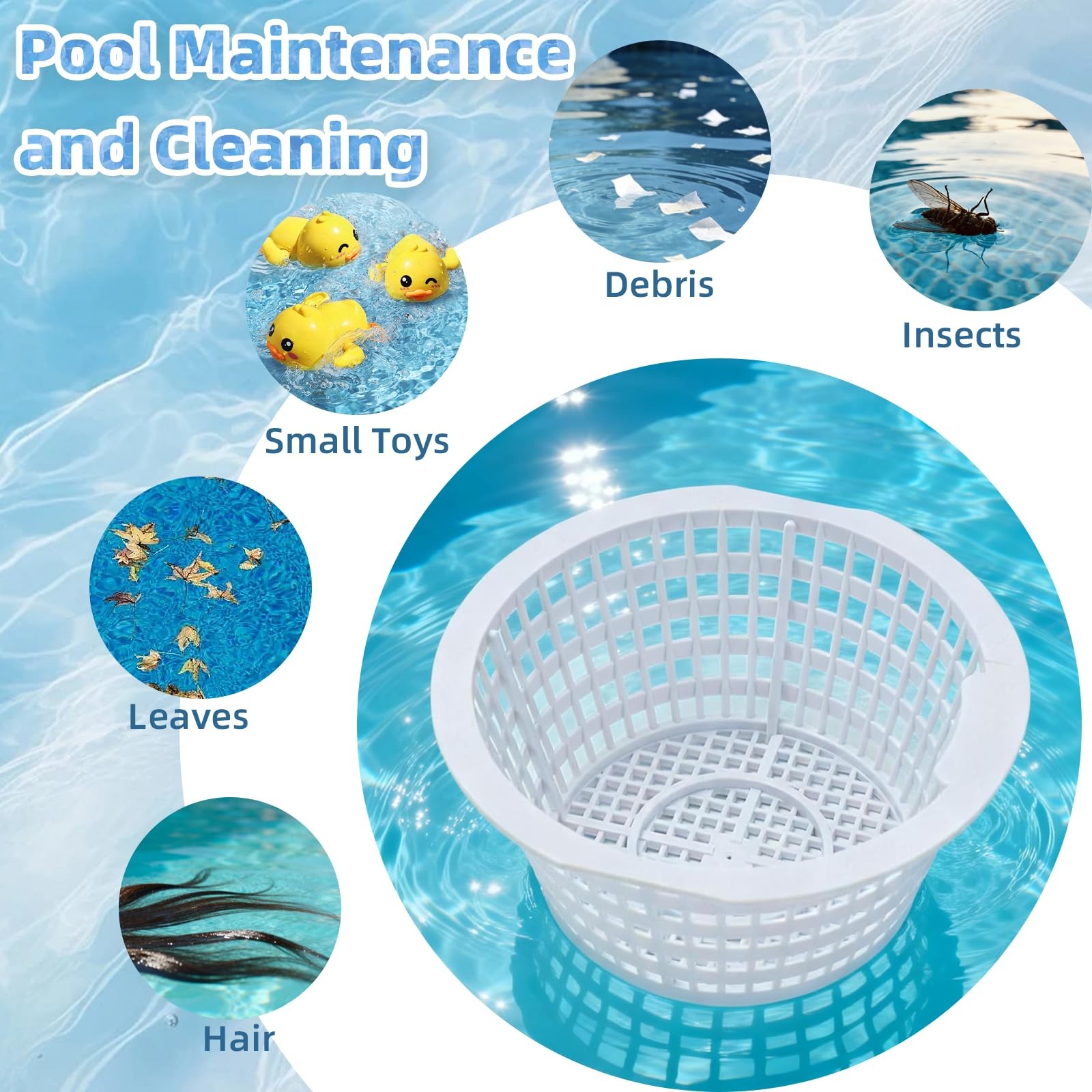 Ground Swimming Pool Skimmer Basket, Compatible with Most Ground Wall Swimmin…