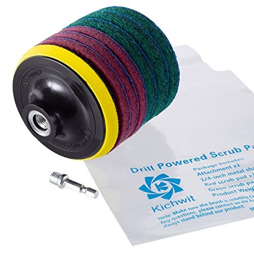 Drill Power Brush Tile Scrubber Scouring Pads Cleaning Kit, Includes 4 Inch