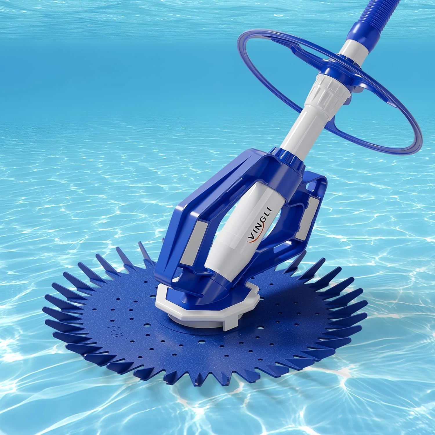 Automatic Pool Cleaner: Suction Powered Sweeper, 33FT Hoses, Quiet & Efficient