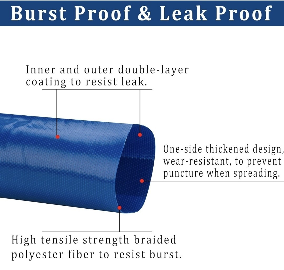3&Prime; x 100ft Pool Backwash Hose Fiber Reinforced Bracket Not Incl Heavy Duty NEW
