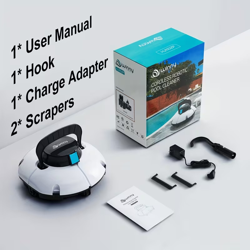 WINNY 200SE Cordless Robotic Pool Cleaner – Transparent Design Dual Motor Vaccum