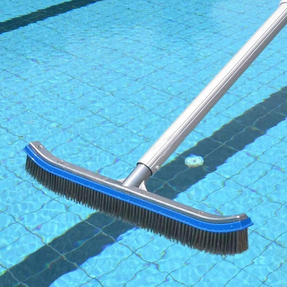 Versatile 18&Prime; Pool Wall Brush with EZ Clips – Perfect for All Tile & Floor Types