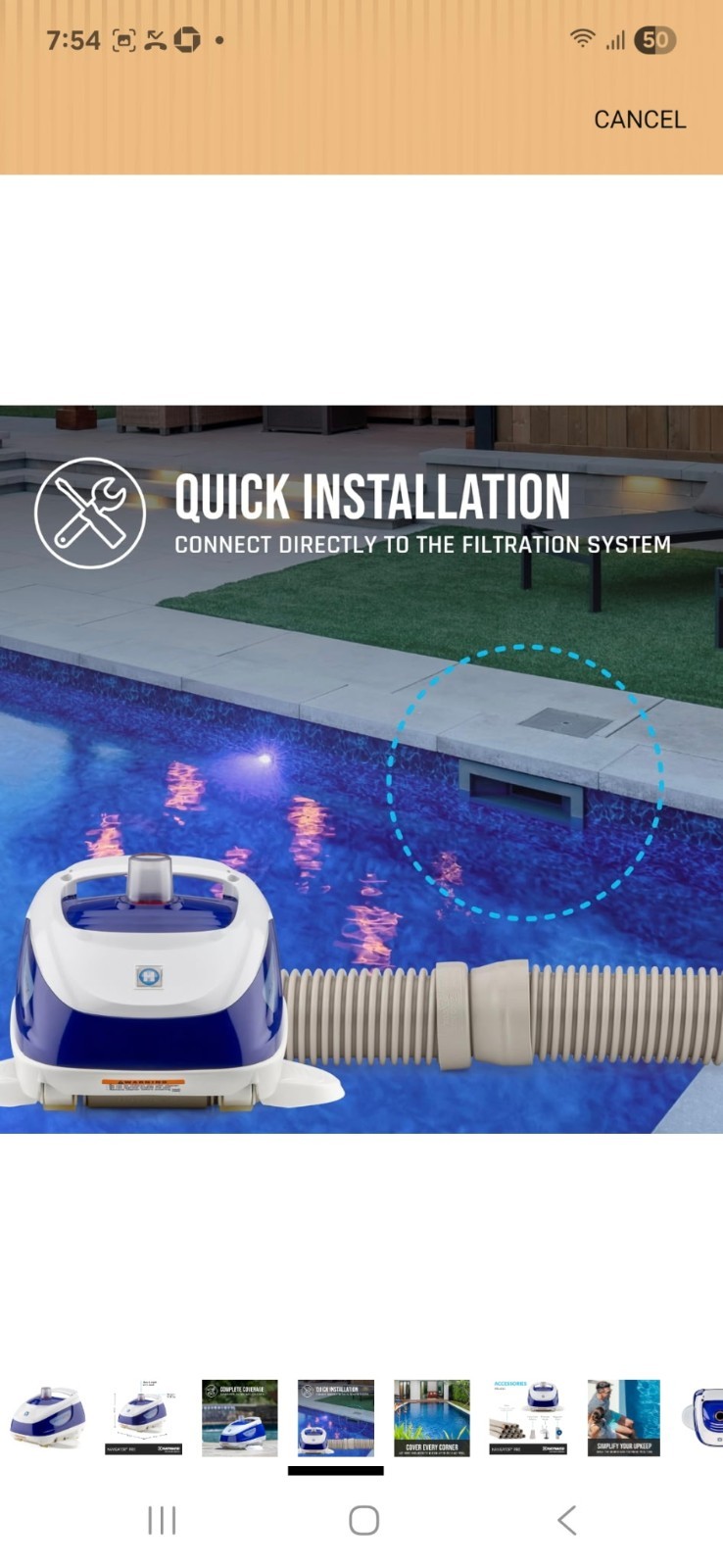 Hayward Navigator Pro Suction Pool Cleaner 40 ft Hose, Adapter, Gauge, Valve
