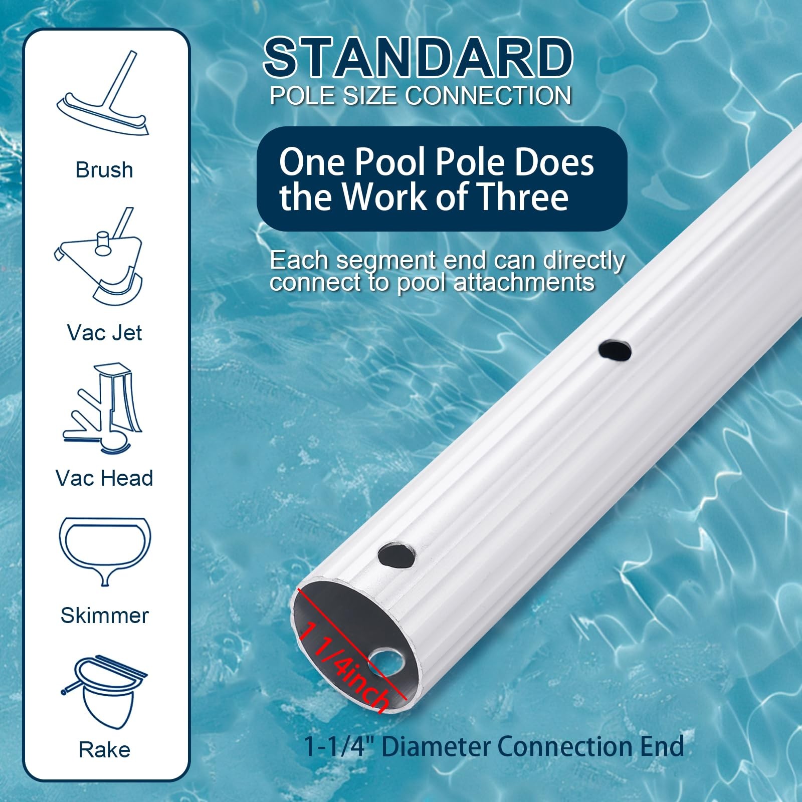 Bxo Premium Upgraded 16 Ft Aluminum Telescopic Swimming – 3 Piece