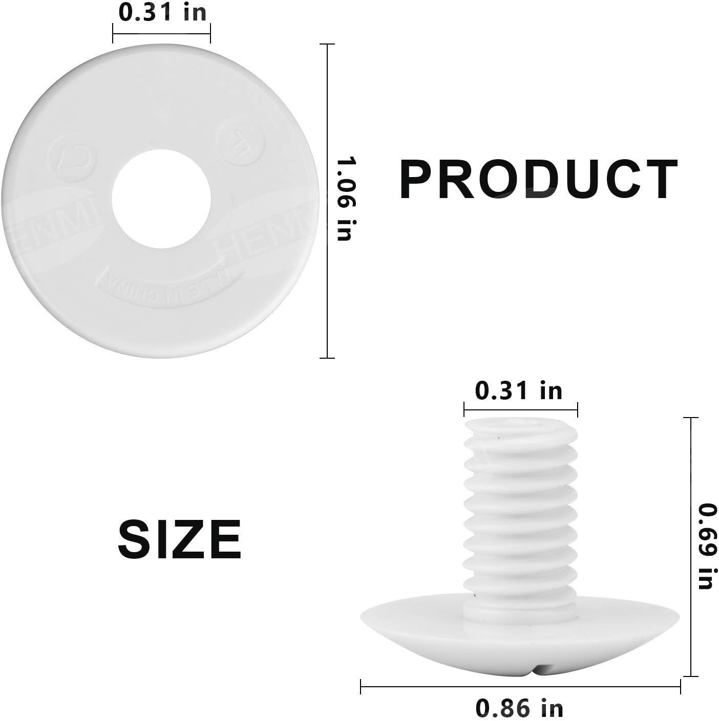 Plastic Wheel Screws Pack of 6 Replacement Parts Washers