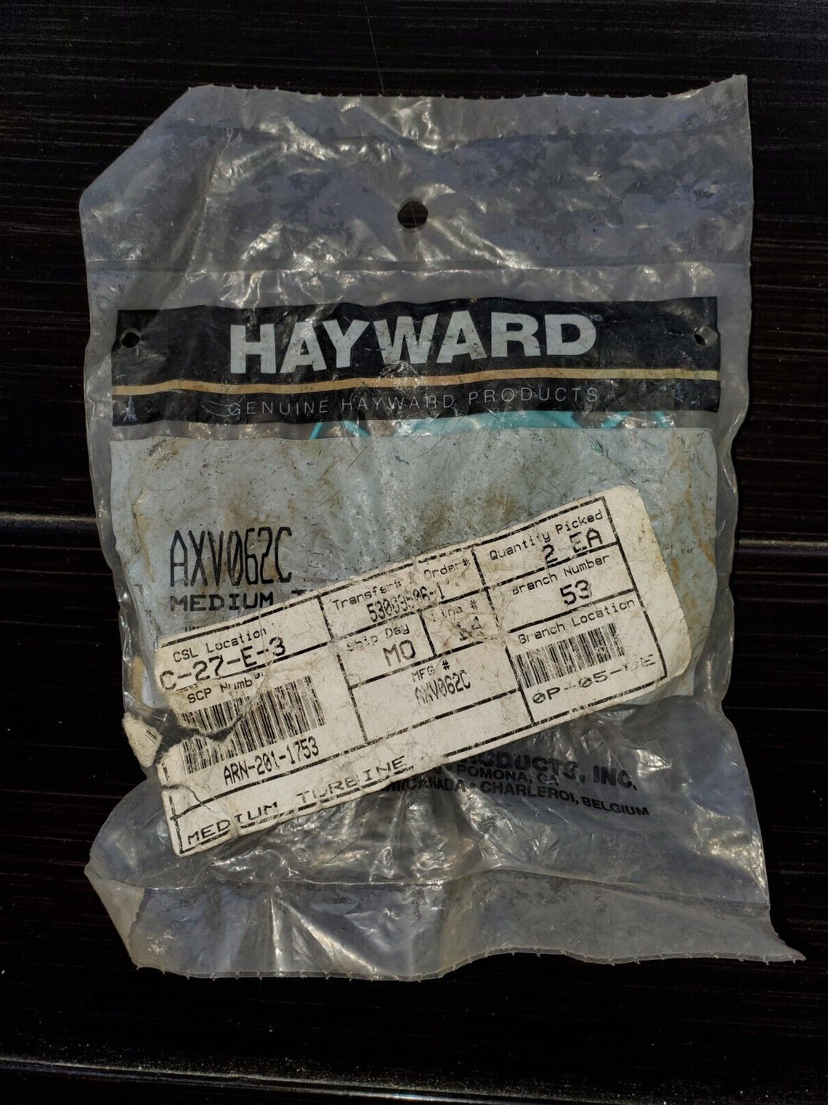 AXV062C Medium Turbine Replacement Part Hayward Vac/Navigator ProStar HWN132