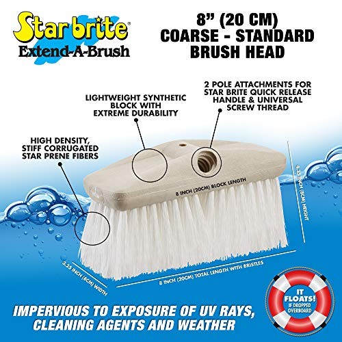 8&Prime; Heavy Duty Cleaning Brush – Durable, High Standard 8&Prime; Brush White – Stiff