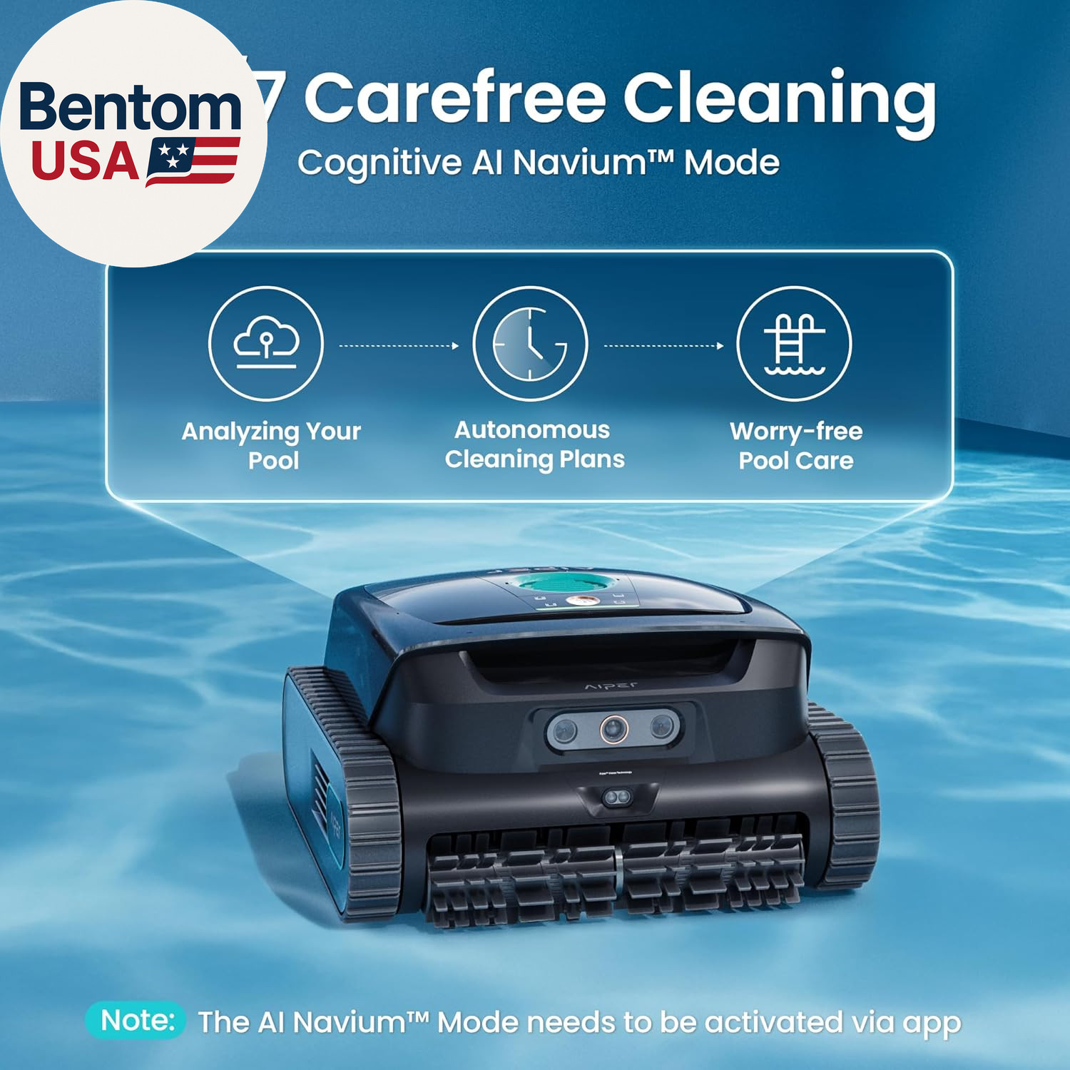 (2026 New) Scuba V3 AI Vision Cordless Robotic Pool Cleaner, 10X Faster Pool Cl