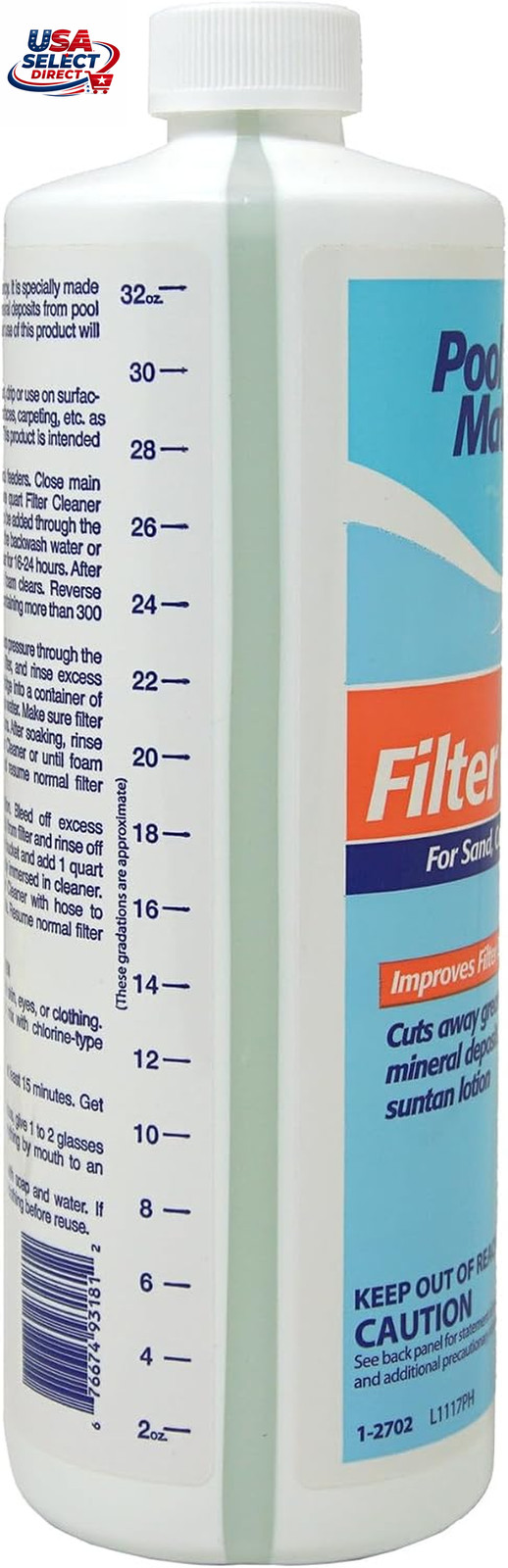 1-Quart 2-Pack Concentrated Pool Filter Cleaner Made in USA