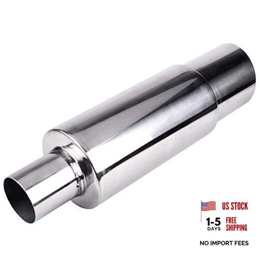 Exhaust Muffler,Universal Stainless Steel Exhaust Burnt Tip,14.8 inches Silver