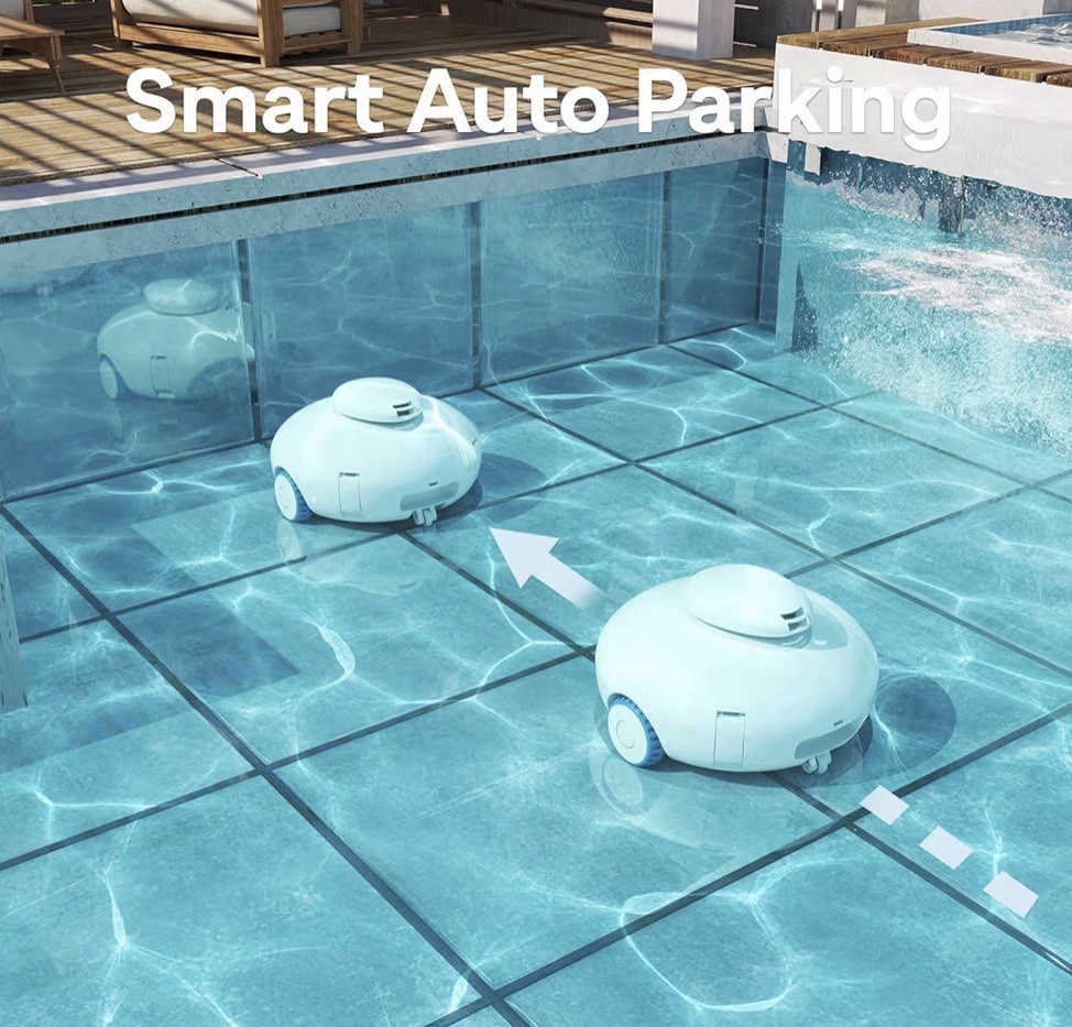 AQUVII K2 Robotic Pool Cleaner Dual Scraper, Smart Auto Parking, 80 GPM