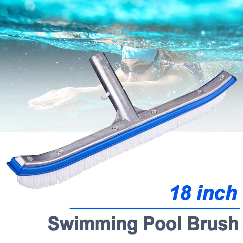 Premium 18 inch Pool Brush Head Aluminium Swimming Pool Brush Nylon Bristles