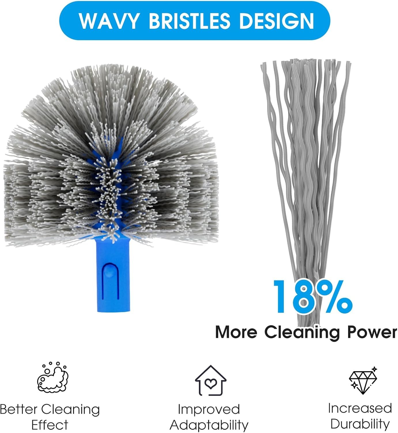 Pool Brush Head 20 In Wavy Nylon Bristles Scrubber for Wall Step Cleaning