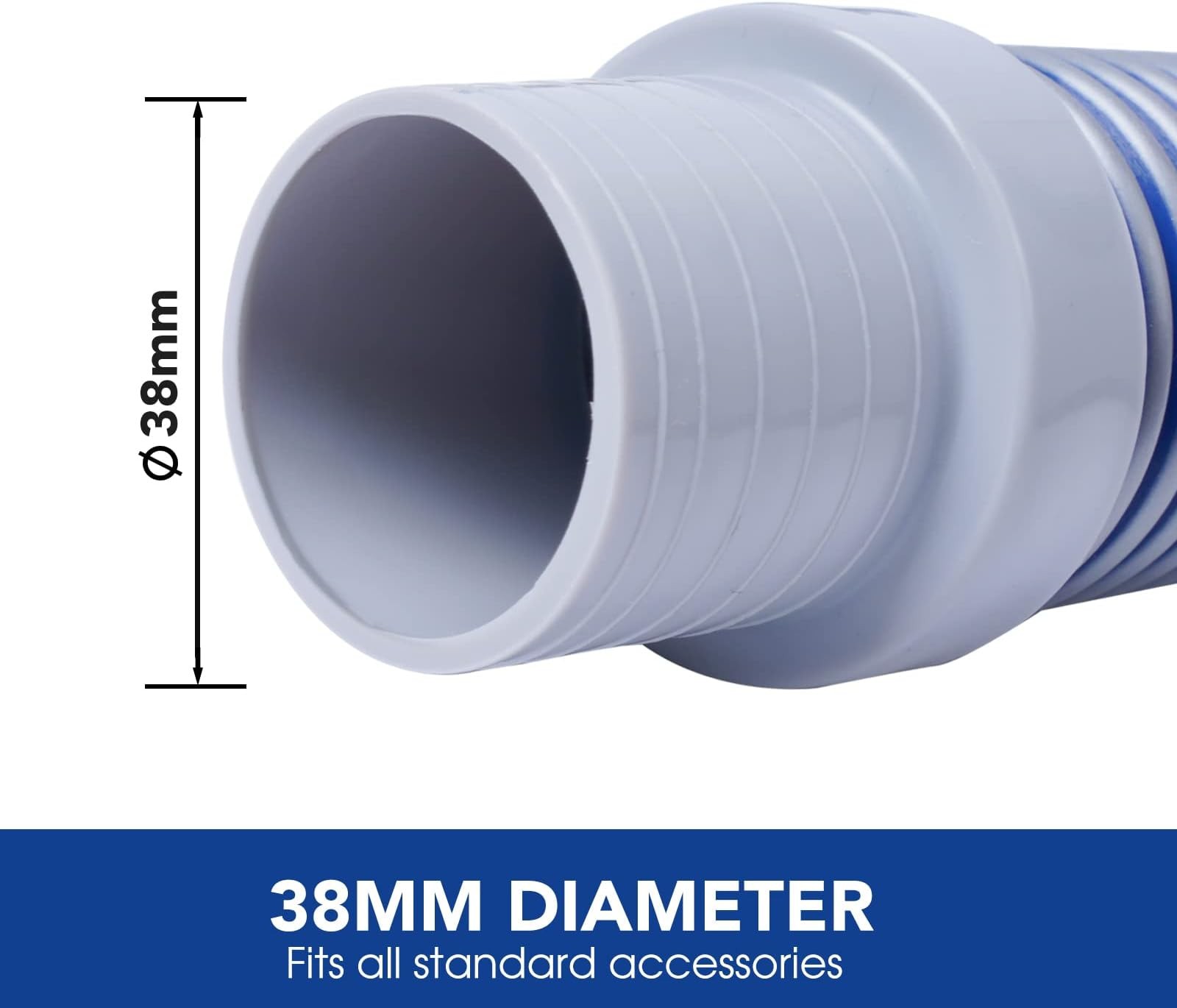 POOLWHALE Professional Swimming Pool Vacuum Cleaner Hose -1.5” 8 Piece Hoses,…