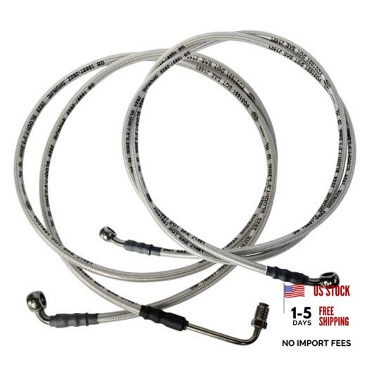 Extended Front & Rear Brake Hose Lines Brake Cable Set Compatible with Polaris