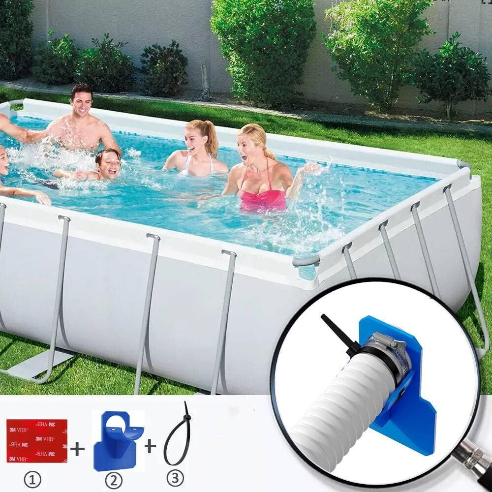 Swimming Pool Pipe Holder, 2pcs Pool Hose Bracket for Above Ground Pool, Blue