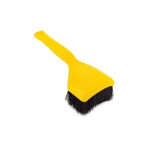 Motorcycle Curved Tire Brush – Ergonomic Grip & Stiff Bristles for Live Wire