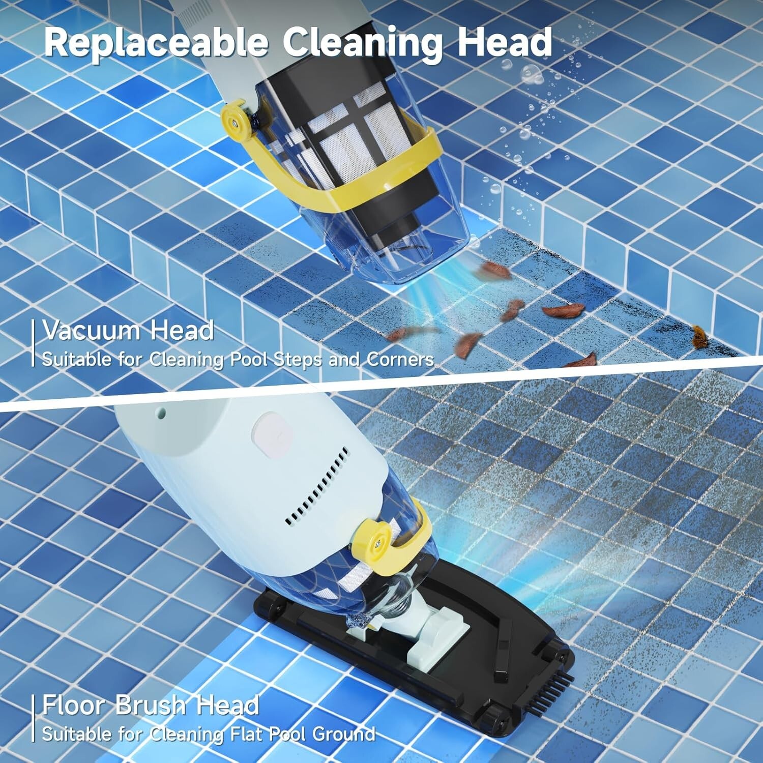 S1 Upgraded Cordless Vacuum with Fine-Sponge – Ideal for Above & In-Ground Pools