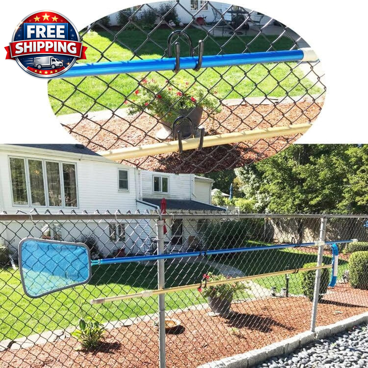 Non Rust Pool Pole Hangers – Ideal Pool Fence or Wall Mount Storage Hooks for Po