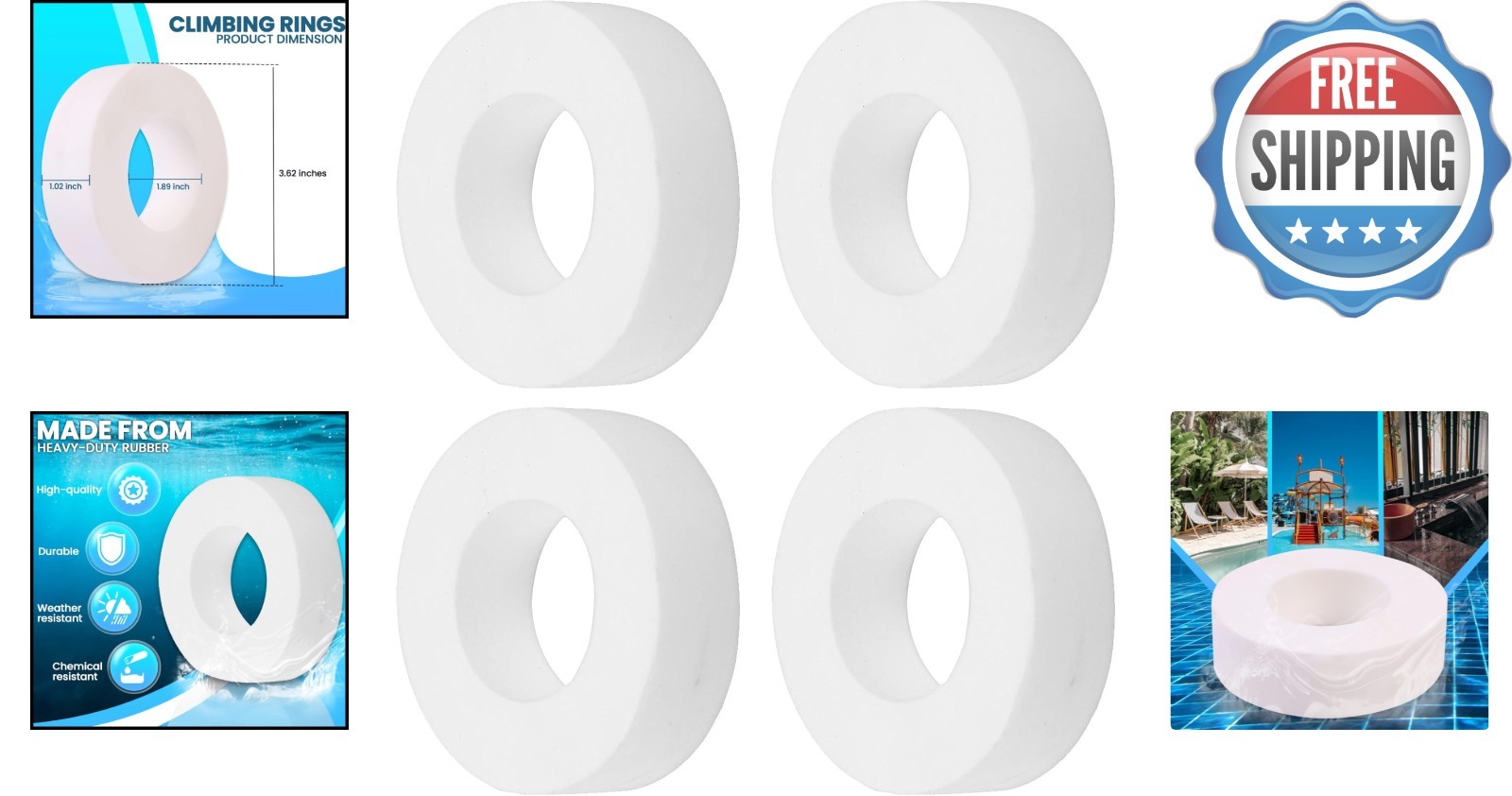 Durable Climbing Ring Replacement for M200, M400, M500 Dolphin Cleaners – 4-Pack