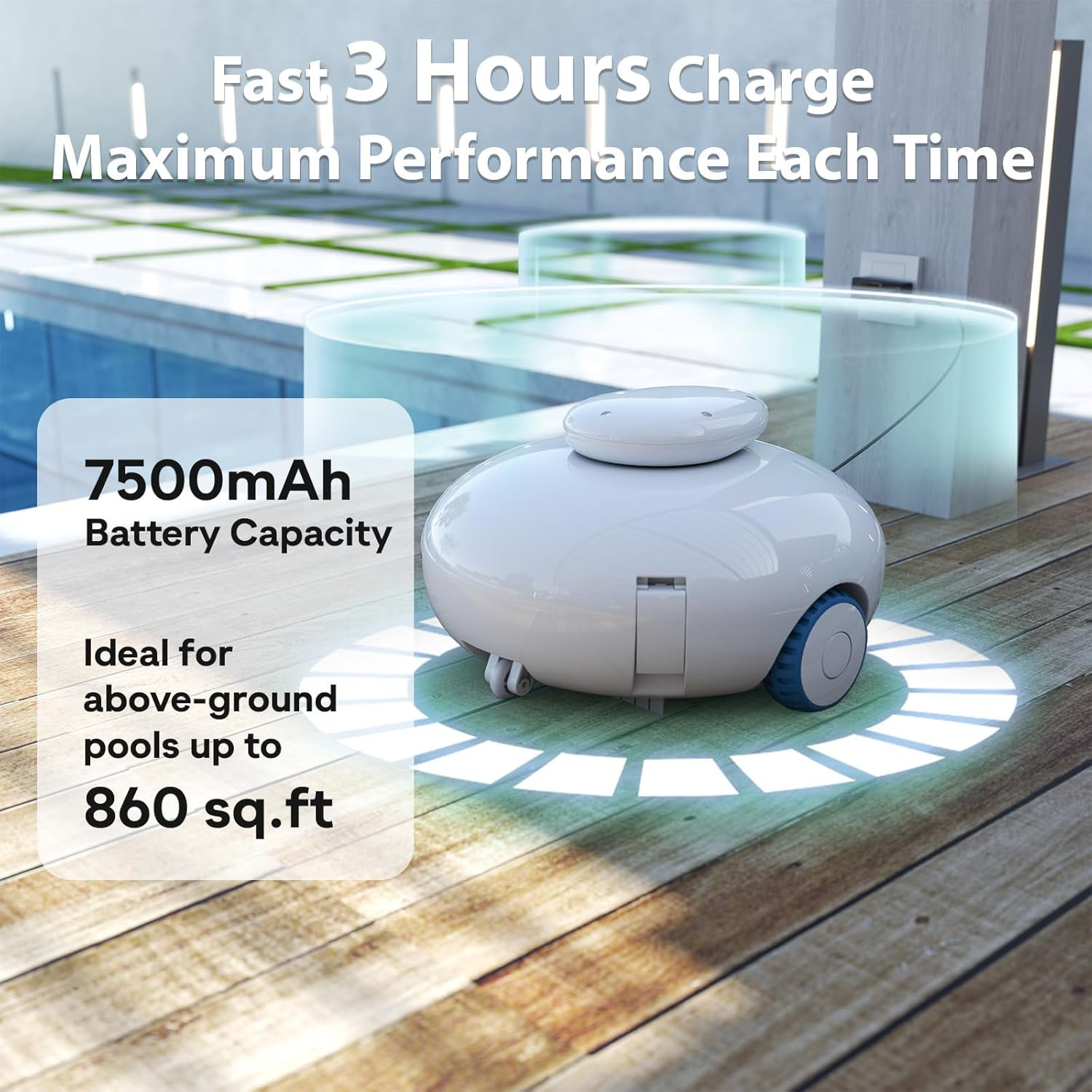 2025 Cordless Robotic Pool Vacuum, Pool Cleaner for above Ground/Inground Pools