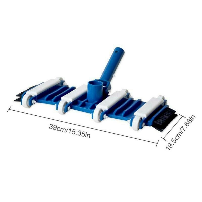 14&Prime; Heavy-Duty Flexible Swimming Pool and Spa Vacuum Head with Wheels Brush