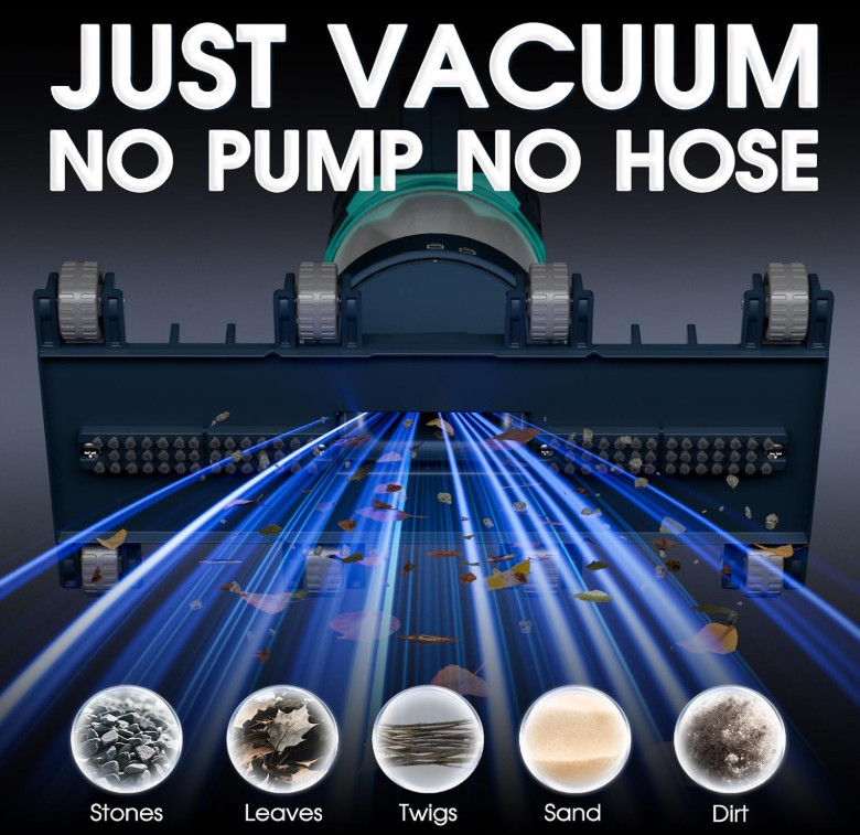 Heave Duty Handheld Pool Vacuum for Above Ground Pool – 18.9GPM Powerful Suction