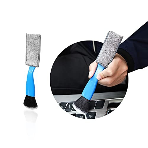 Ziciner Blue Double Head Brush for Car Clean – Soft Auto Interior – 1 Pc